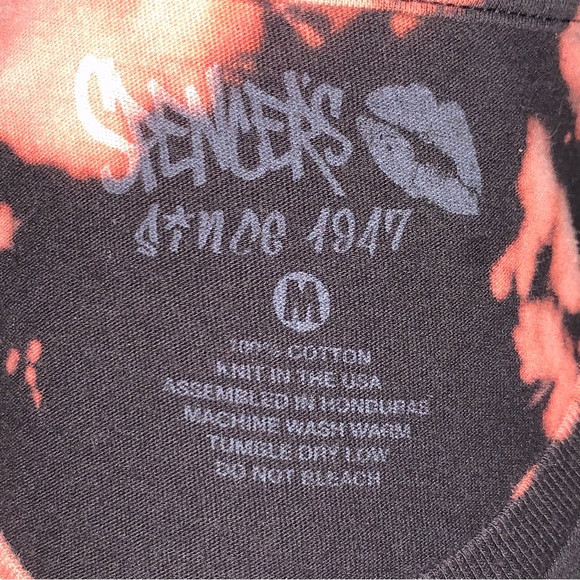 Size M Bleach Dyed Middle Finger Crop Top - Picture 3 of 4